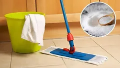 Why should salt always be added to the water when mopping floors?