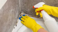How to remove black stains from silicone sealant in the bathroom